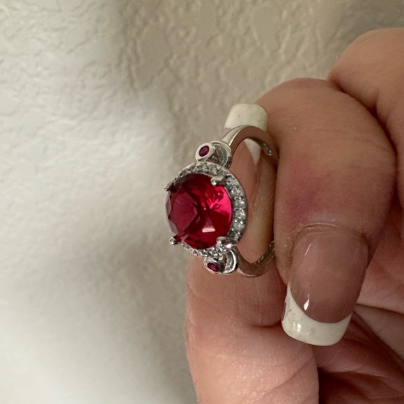 Genuine 3CT Ruby, Pink/White Sapphire Ring 7 & 8 - Picture 10 of 10